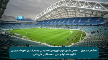 الشكر العميق.. الأهلي يثمن قرار الرئيس السيسي بدعم قانون الرياضة ويبرز تأثيره المتوقع على المستقبل الرياضي.